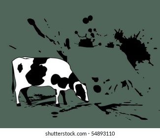 cow with spots of paint.