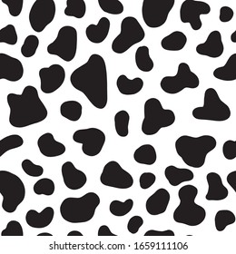 cow spots seamless pattern black and white vector 