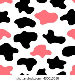 cow spots.Vector seamless pattern. Endless texture can be used for wallpaper,printing on fabric, paper, scrapbooking.