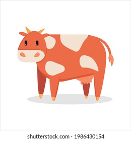 The cow is spotted. Homemade chewing gum for farming or agriculture. Vector. Isolated on white background.