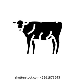 vector de icono de glifo de pie de vaca. una vaca de pie. ilustración de símbolo aislado
