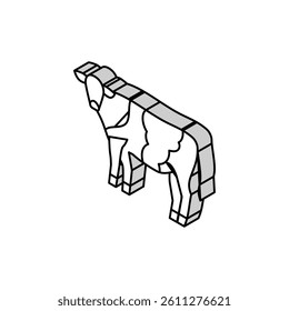 cow standing isometric icon vector. cow standing sign. isolated symbol illustration