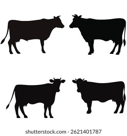 Cow Standing and Looking Forward Vector Bundle Set