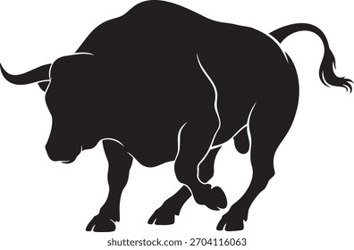 Silueta lateral de pie de vaca en forma de animal de granja simple