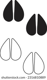 cow step icon. animal footprint cow sing. cow step outline symbol. flat style.