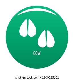 Cow step icon. Simple illustration of cow step vector icon for any design green
