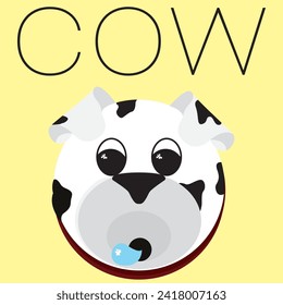 Cow stickers with cute characters, suitable for logos or wall decorations related to livestock and animals