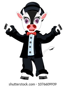 Cow in suit