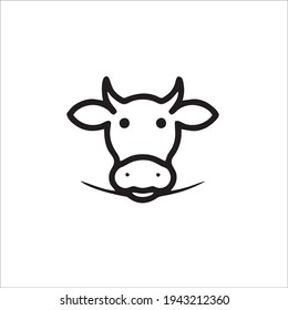 Cow Symbol. Steak House Logo. Vector Illustration.