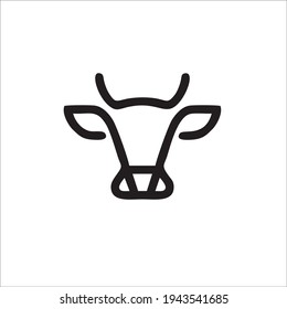 Cow Symbol. Steak House Logo. Vector Illustration.