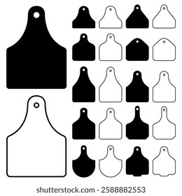 Cow Tag, Cattle Farming, Ear Marking Vector Set
