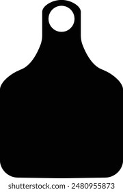 Cow Tag icon Ear tag sign beefs symbol or logo flat sign, Black identification label element for domestic farm animals livestock. isolated on transparent background, earmark mockups for livestock.