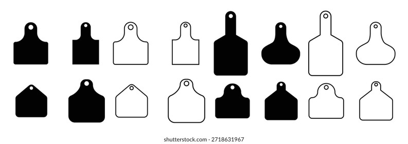 Kuh-Tag-Symbol Vektor Ohr-Tag-Illustration Zeichen Riffe Symbol