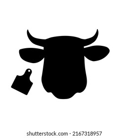Cow Tag icon vector. kine illustration sign. beefs symbol or logo.