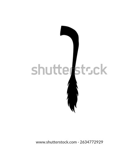 Cow tail , silhouette icon vector flat design.