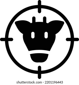 cow target Vector illustration on a transparent background.Premium quality symbols.Glyphs vector icon for concept and graphic design.