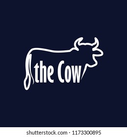 The Cow text logotype vector template