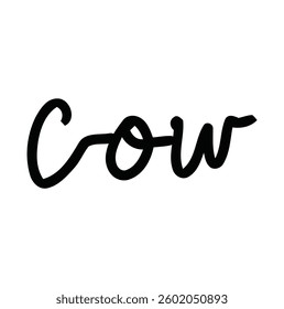 Cow text for T-shirt and other use on white background.