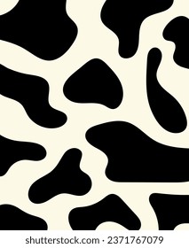 Cow texture pattern. Animal skin template. Spot background. Vector design illustration. Animal textural banner.