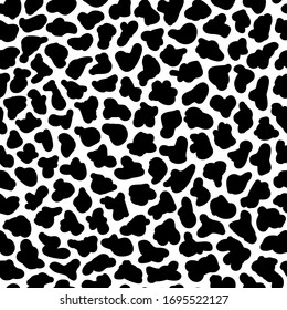 Cow texture pattern repeated seamless black white. Animal Print