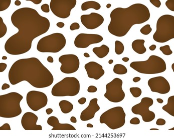 cow texture pattern repeated seamless brown gradient and white spot skin fur print