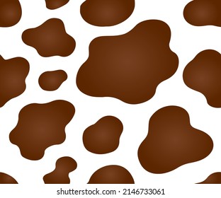 cow texture pattern repeated seamless brown chocolate gradient and white spot skin fur print