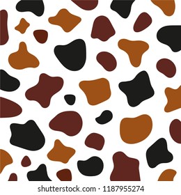 Cow texture pattern. Spot background. Animal skin template. Vector design illustration.