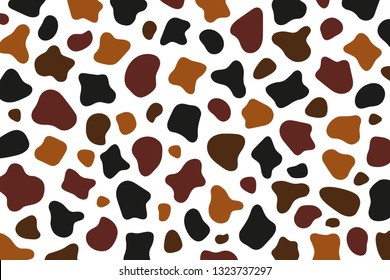 Cow texture pattern. Spot background. Animal skin template. Vector design illustration.