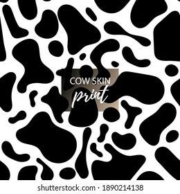 Cow texture pattern. Spot background. Animal skin template. Vector design illustration.