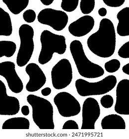 Cow texture seamless pattern illustration. Modern trendy brush stroke painting background. Great for textile, fabric, wallpaper, wrapping, scrapbook and packaging