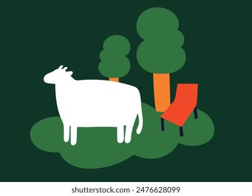 
A cow that went camping