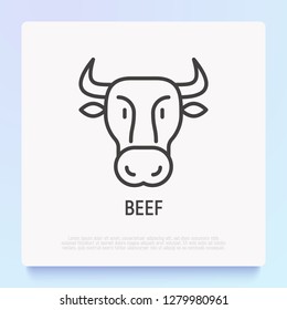 Cow thin line icon. Modern vector illustration.