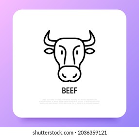 Cow thin line icon. Modern vector illustration.