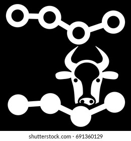 Cow Trends vector icon. Flat white symbol. Pictogram is isolated on a black background. Designed for web and software interfaces.