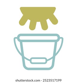 Cow udder and buckets. Fresh milk vector icon. Dairy product sign. Graph symbol for cooking web site and apps design, logo, app, UI