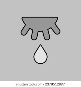 Cow udder and drop of milk vector grayscale icon. Milking the budget. Dairy product sign. Graph symbol for cooking web site and apps design, logo, app, UI