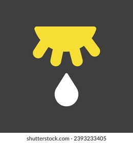 Cow udder and drop of milk vector on dark background icon. Milking the budget. Dairy product sign. Graph symbol for cooking web site and apps design, logo, app, UI