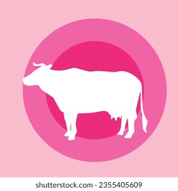 Cow vector Animal logo silhouette 