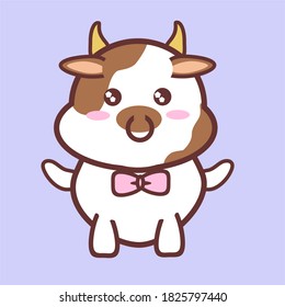 Cow Vector with Blue background