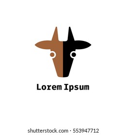 Cow - Vector. Business icon for the company. Logo and label for any use trading / products / holiday / symbol / animal. Illustration.