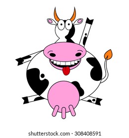 cow vector cartoon farm cute animal illustration