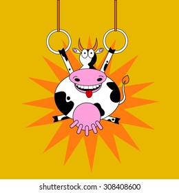 cow vector cartoon farm cute animal illustration
