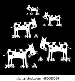 cow vector cartoon farm cute animal illustration
