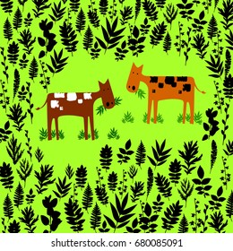 cow vector cartoon farm cute animal illustration
