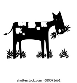 cow vector cartoon farm cute animal illustration