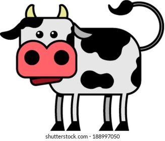 Cow vector cartoon illustration