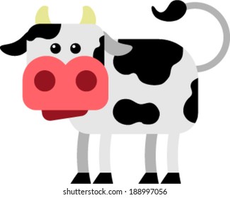 Cow vector cartoon illustration