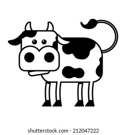 Cow vector cartoon illustration