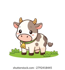 Cow vector cartoon illustration