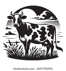 Archivo eps de diseño de Vector de vaca
